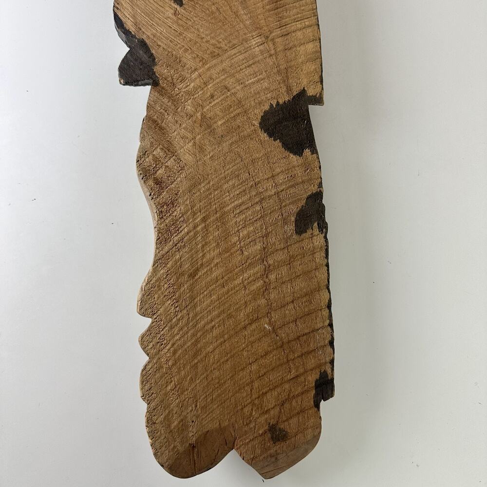 African Folk Art Man Woman Wood Hand Carved Wall Hanging Sculpture Decor - Picture 7 of 7